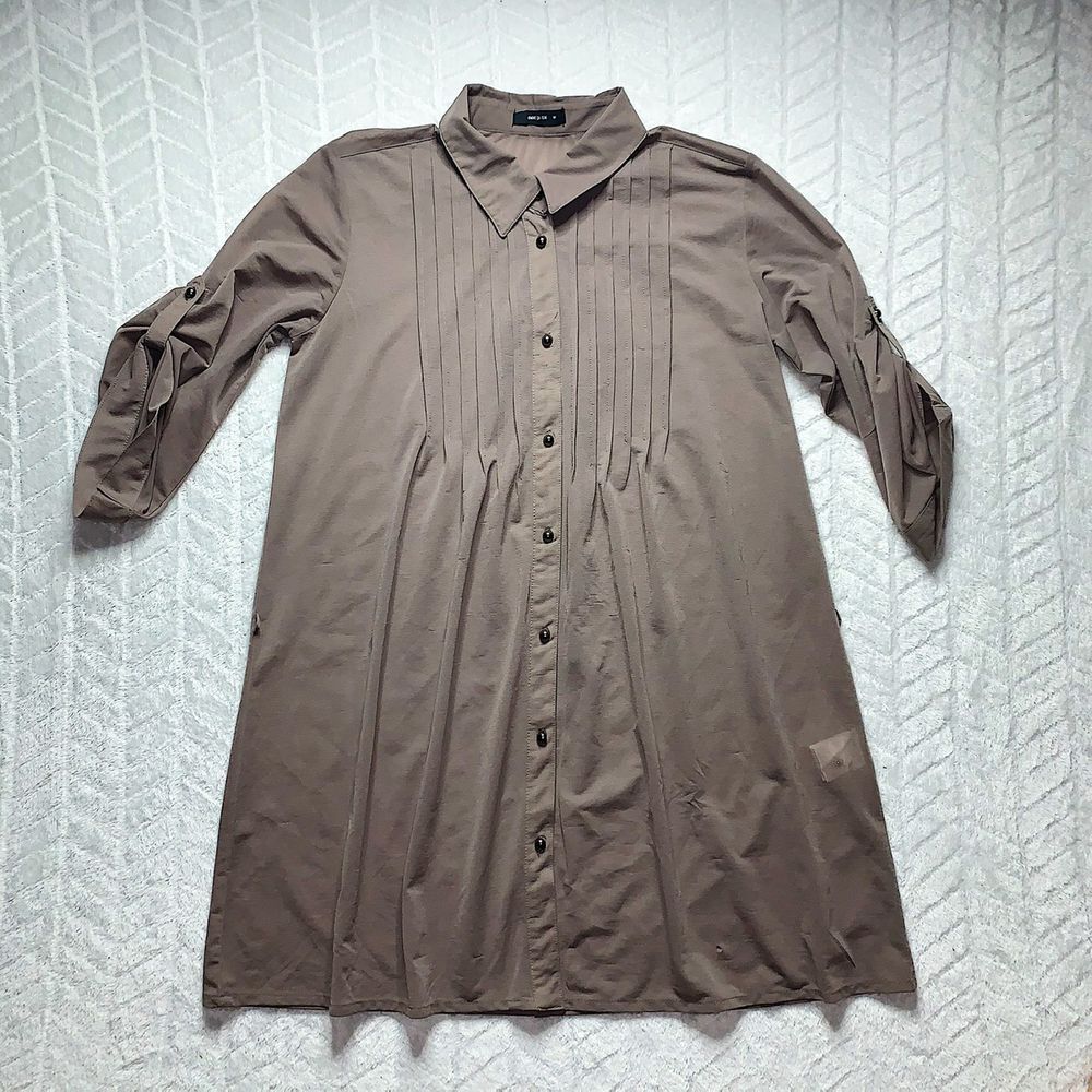 COMME CA ISM Tunic Top Button-Down Shirt